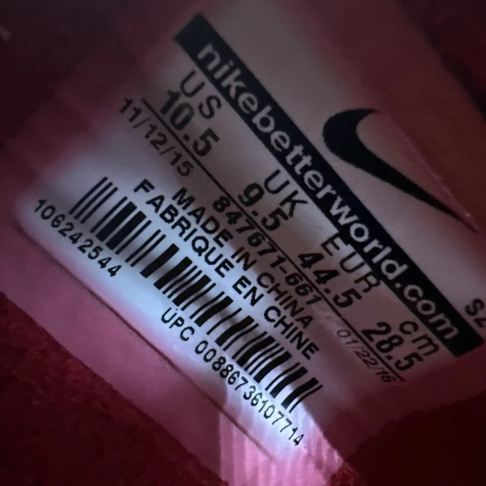 Nike Air Max 1 Royal Gym Red Size 10.5 847671 661 Sneaker Suede - Picture 14 of 16